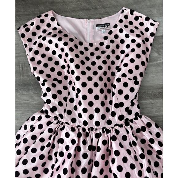 Nicolette Mason For ModCloth Pink Polka Dot Dress Size M Retro Pin-Up - Picture 3 of 8